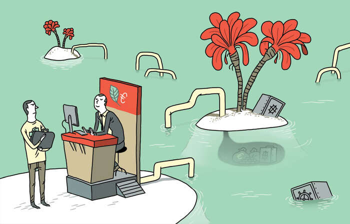 Peníze, které končí na Bermudách či Kajmanech a v Nizozemí, by správně měly být v příjmech státního rozpočtu. Ilustrace bldgwlf.com