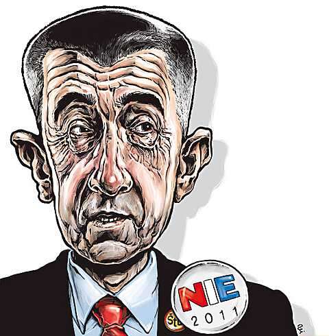 Bývaly časy, kdy i v Respektu neměli iluze o tom, co je Andrej Babiš zač. Archivní kresba Pavla Reisenauera. Repro DR