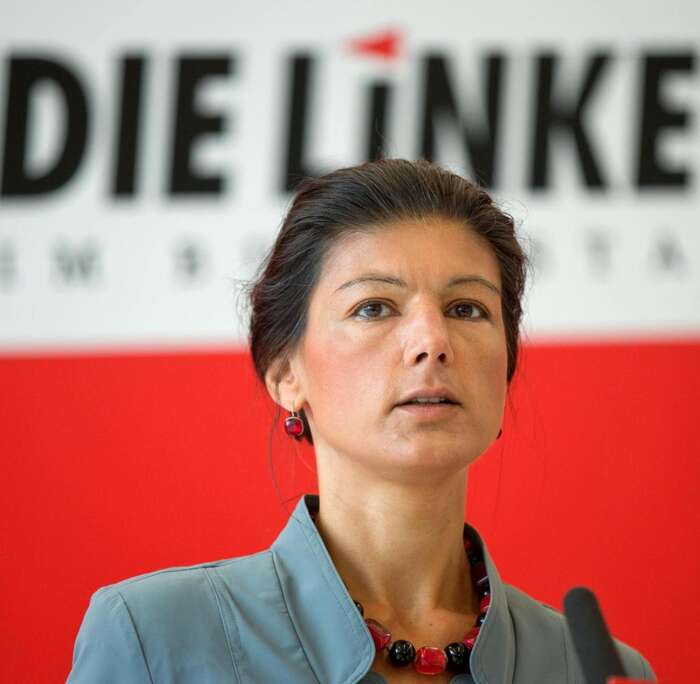 Ocitne-li se Sarah Wagenknechtová ve vládě, nebude mít pro národně-socialistické sklony zdejších komunistů a socialistů nižádné pochopení. Repro DR
