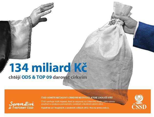 Dvojakost sdělení dokonale ilustruje schizofrenní vztah české demokratické levice k otázce postavení církví a jejich významu ve veřejném životě. Repro DR