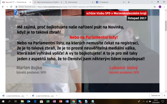 Aktivní přispívání do diskusí bylo pouze jedním z přibližně patnácti požadavků, které Volný vůči čekatelům na členství i členům měl. Foto Repro DR
