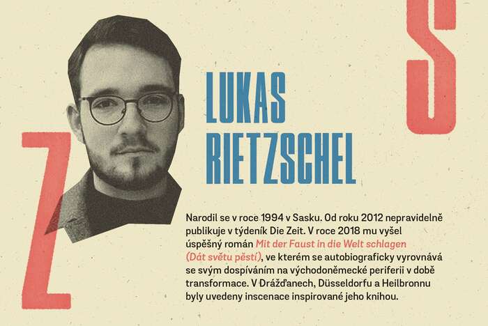 Cyklus otevírá Lukas Rietzschel. Grafika Petr Kněžek