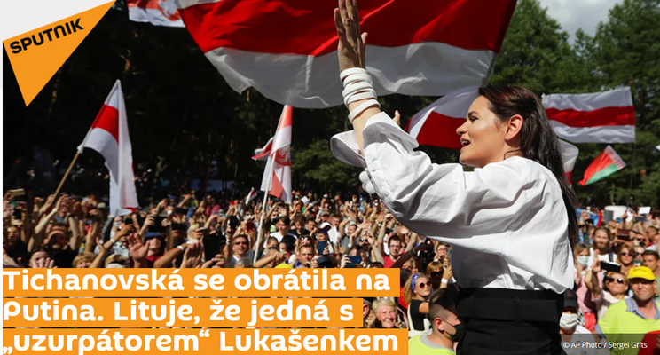 Média určená k šíření ruského výkladu dění do zahraničí informují o běloruské opozici občas i dnes docela vlídně. Repro DR