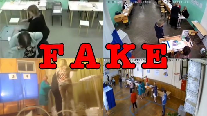 Trumpovi stoupenci rozšiřovali jako autentická dokonce i videa zachycující podvody u předchozích voleb v Rusku. Foto FirstDraftNews.org