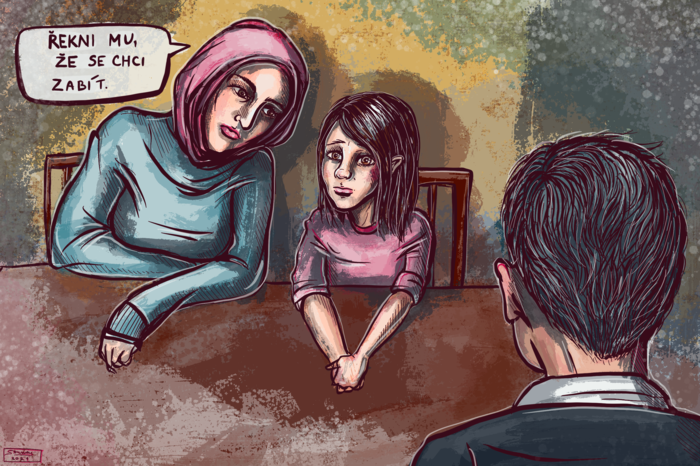 Namísto trávení času s kamarády nebo plnění školních povinností jsem často řešila „dospělácké“ věci. Ilustrace Šárka Motyčková