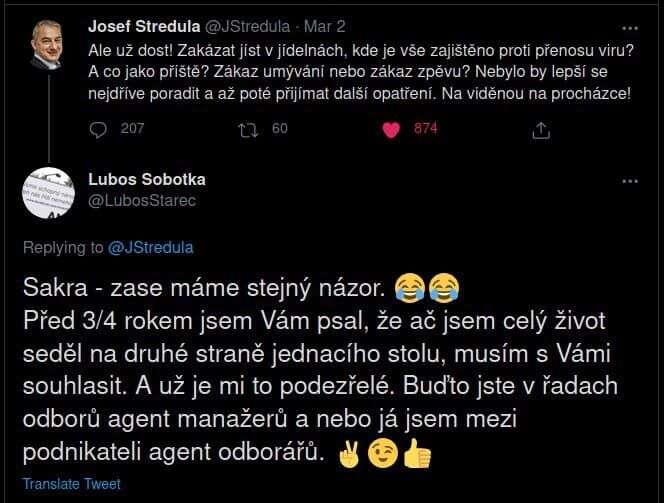Diplomatický talent z vítkovických železáren září i na twitteru. Repro DR